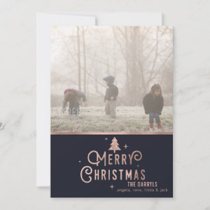 Festividades Cartão com fotos de Natal Dourado de Natal