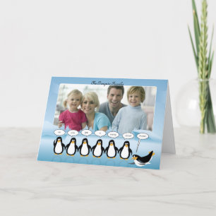 Festividades Cartão com fotos de Natal e Ano Novo com Pinguins