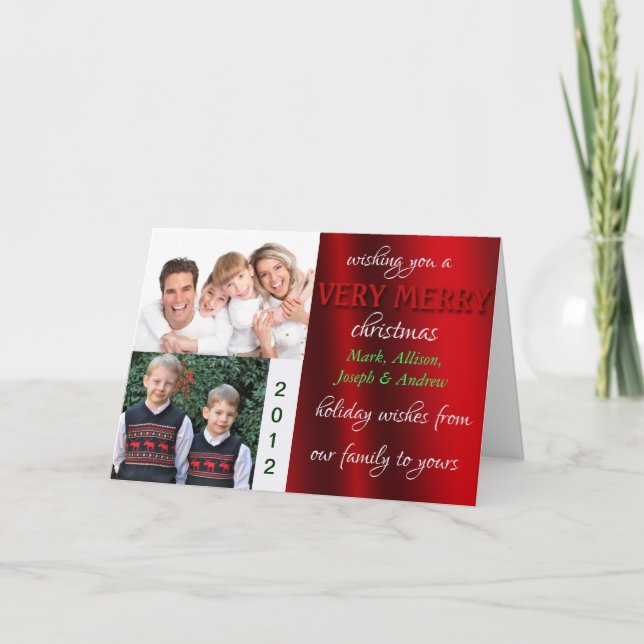 Festividades Cartão com fotos de Natal feliz (Frente)