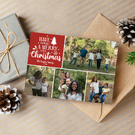 Festividades Cartão com fotos de Natal Feliz da Família