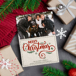 Festividades Cartão com fotos de Natal Feliz da Família