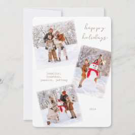 Festividades Cartão com fotos de Natal Feliz de inverno Branco