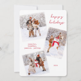 Festividades Cartão com fotos de Natal Feliz de inverno Branco