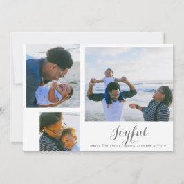 Festividades Cartão com fotos de Natal Feliz em Branco