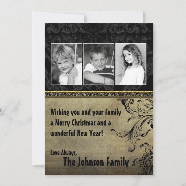 Festividades cartão com fotos de Natal Feliz XMAS 5x7 (Frente)