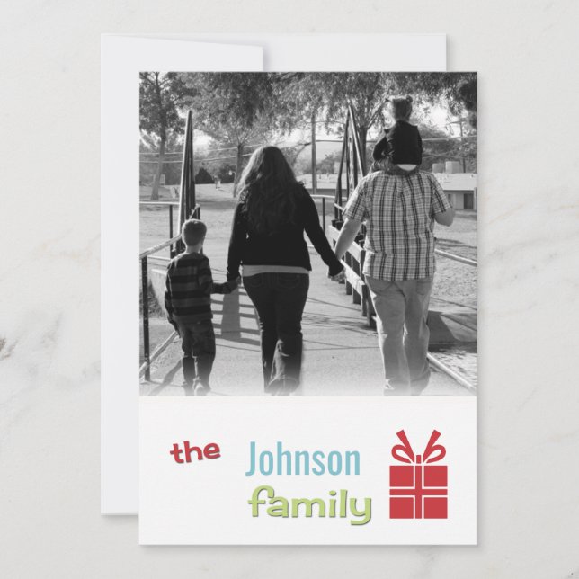 Festividades cartão com fotos de Natal Feliz XMAS 5x7 (Frente)