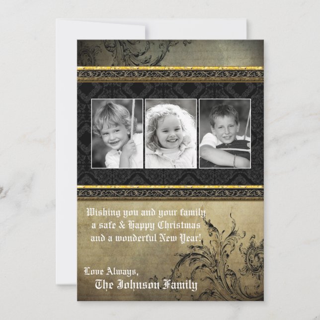 Festividades cartão com fotos de Natal Feliz XMAS 5x7 (Frente)