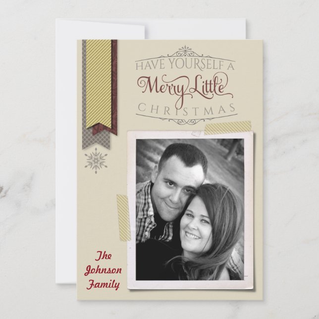 Festividades cartão com fotos de Natal Feliz XMAS 5x7 (Frente)