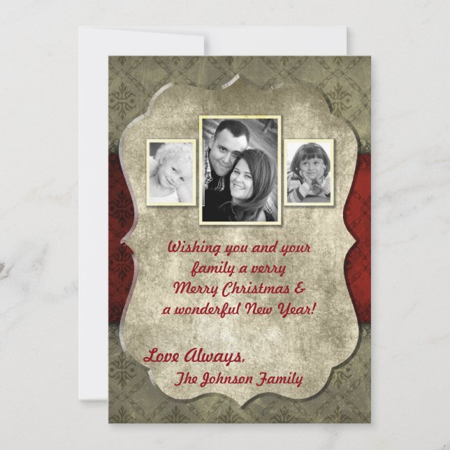 Festividades cartão com fotos de Natal Feliz XMAS 5x7 (Frente)