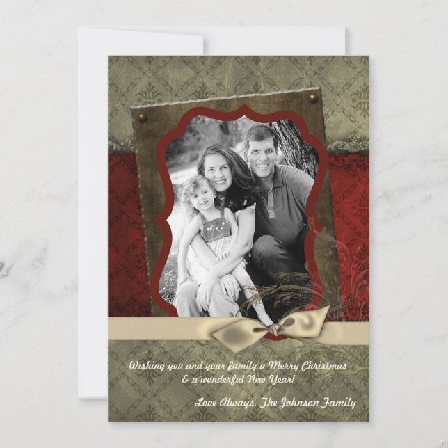 Festividades cartão com fotos de Natal Feliz XMAS 5x7 (Frente)