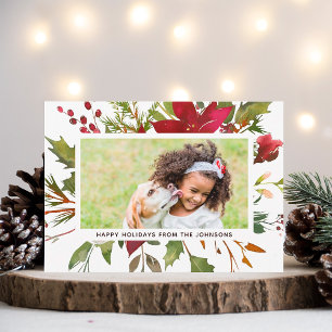 Festividades Cartão com fotos de Natal Floral