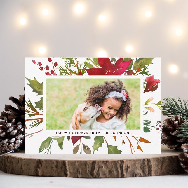 Festividades Cartão com fotos de Natal Floral (Criador carregado)