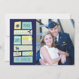 Festividades Cartão com fotos de Natal Ilustrado Apresenta Fé