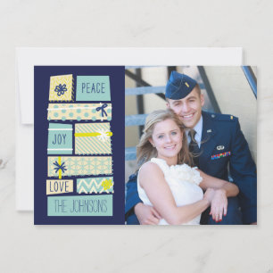 Festividades Cartão com fotos de Natal Ilustrado Apresenta Féri