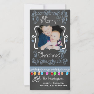 Festividades Cartão com fotos de Natal Merry Chalkboard