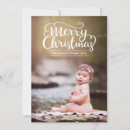 Festividades Cartão com fotos de Natal Merry Script Moderno