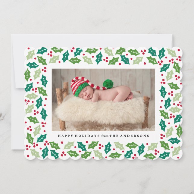 Festividades Cartão com fotos de Natal Mistletoe (Frente)