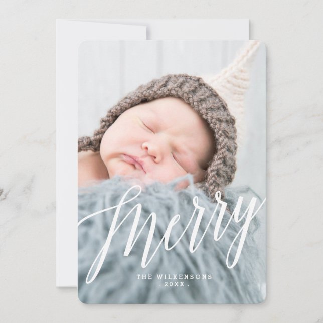 Festividades Cartão com fotos de Natal Moderno (Frente)