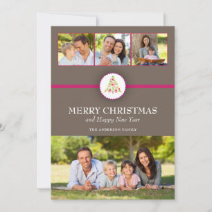 Festividades Cartão com fotos de Natal moderno