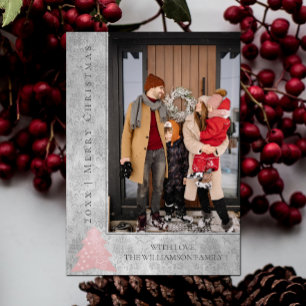 Festividades Cartão com fotos de Natal moderno Rosa