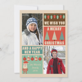 Festividades Cartão com fotos de Natal retrógrado
