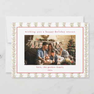 Festividades Cartão com fotos de Natal Vermelho e Verde