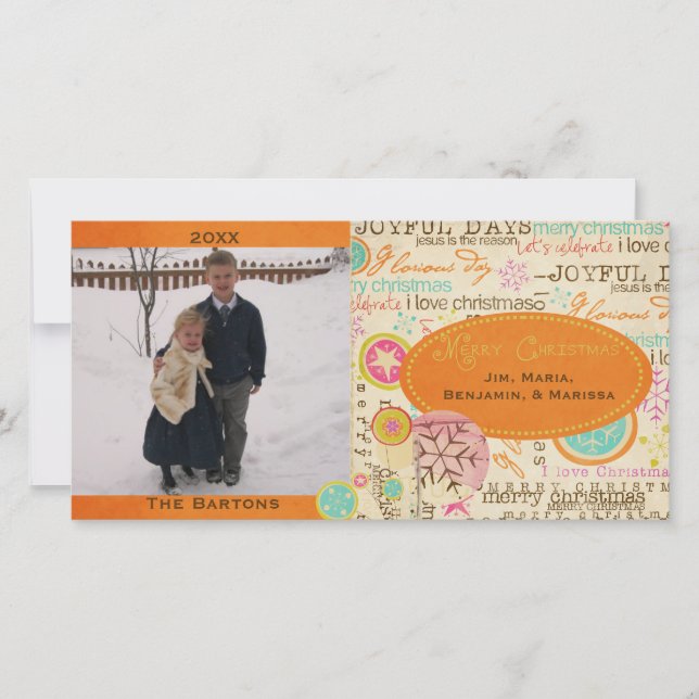 Festividades Cartão com fotos de Natal Whimsical (Frente)