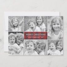 Cartão com fotos de Natal xadrez