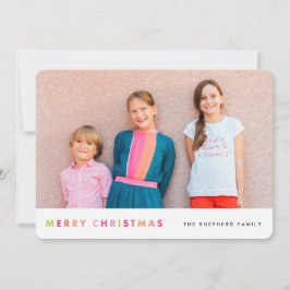 Festividades Cartão com fotos de néon moderno do Feliz Natal