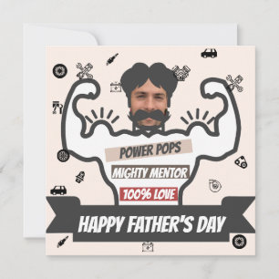 Festividades Cartão com fotos de Pai Muscular Personalizado