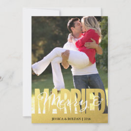 Festividades Cartão com fotos de papel casado & alegre