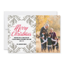 Cartão com fotos de papel do Feliz Natal