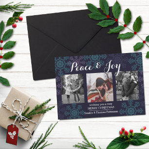 Festividades Cartão com fotos de Paz e Joy 3 Fotografias Pers