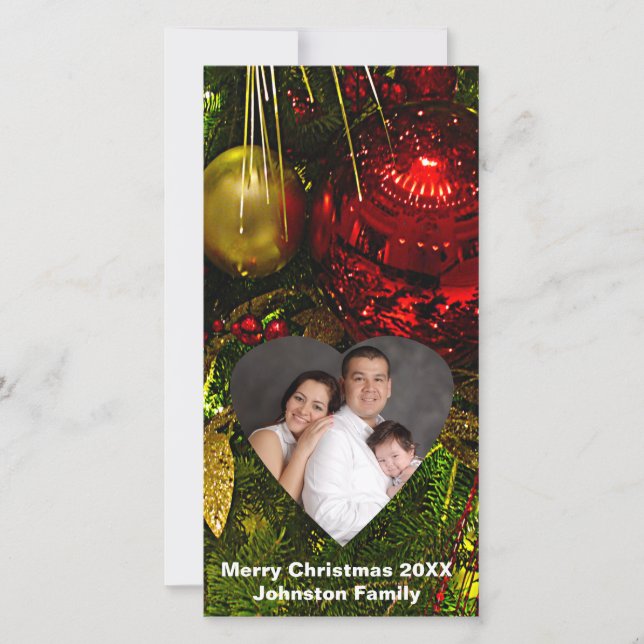 Festividades Cartão com fotos de Quadro de Coração da Árvore de (Frente)