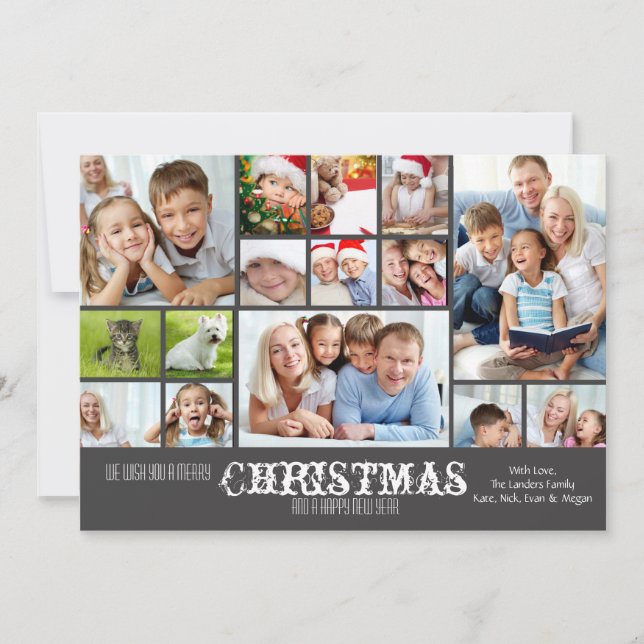 Festividades Cartão com fotos de quadro de cores (Frente)