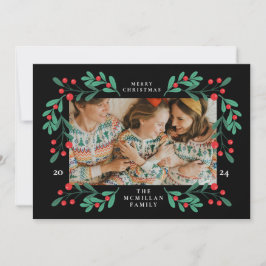 Festividades Cartão com fotos de Quadro de Natal Floral Clássic