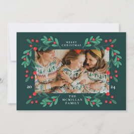 Festividades Cartão com fotos de Quadro de Natal Floral Clássic