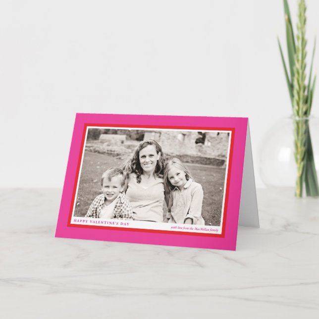 Festividades Cartão com fotos de Quadro Rosa Negrito (Frente)
