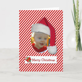 Festividades Cartão com fotos de Santa Hat Chrismtas