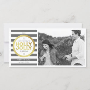 Festividades Cartão com fotos de saudação personalizada Holl