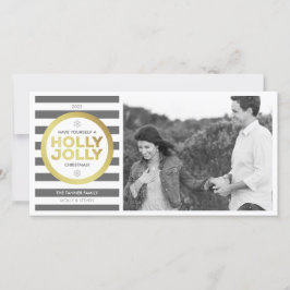 Festividades Cartão com fotos de saudação personalizada Holly J