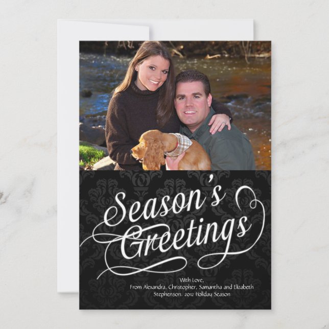 Festividades Cartão com fotos de Saudações da Estação de Script (Frente)