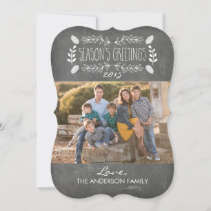 Festividades Cartão com fotos de Saudações de Rustic Chalkboard