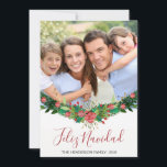 Festividades Cartão com fotos de Script Feliz Navidad Christmas<br><div class="desc">Feliz Navidad Espanhola de Natal - Cartão com fotos com Letra de Script. A foto e o texto deste script de pincel com letras manuais podem ser atualizados e personalizados com sua foto,  seu nome de família e seu ano.</div>