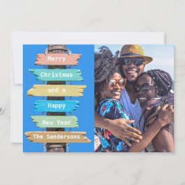 Festividades Cartão com fotos de Tema da Praia de Natal