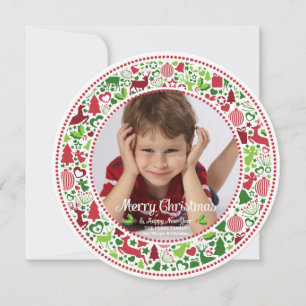 Festividades Cartão com fotos do Círculo de Natal