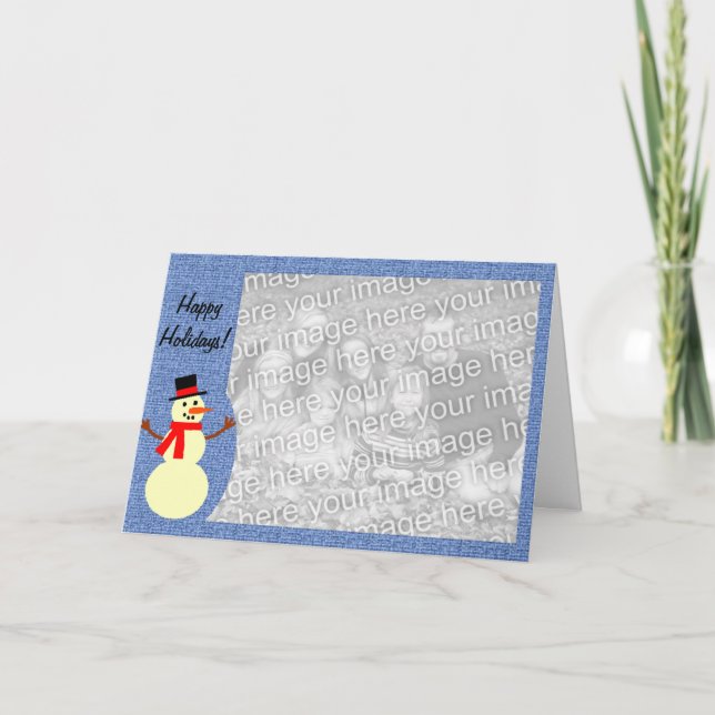 Festividades Cartão com fotos do costume do boneco de neve (Frente)