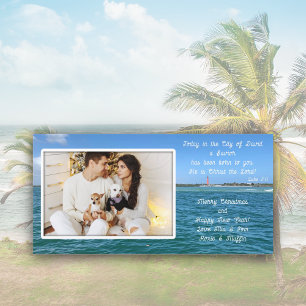 Festividades Cartão com fotos do Oceano Farol de Natal Cristão