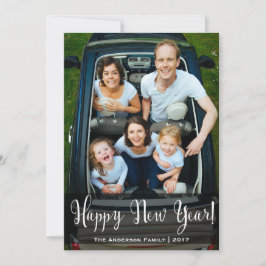 Festividades Cartão com fotos em striping de ano novo