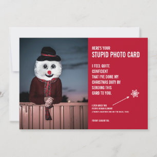 Festividades Cartão com fotos Estúpido de Natal Engraçado Snowm